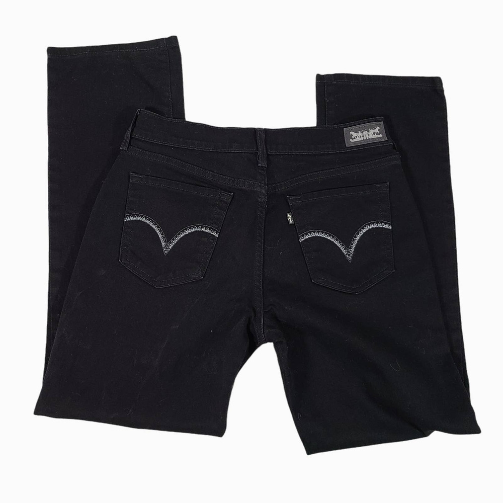 Levi's 505 Straight Leg Jeans Mid Rise Black 28